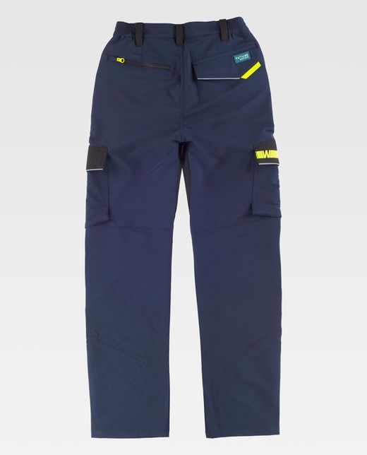 Pantalon de color Marino+Negro+Amarillo Fluor