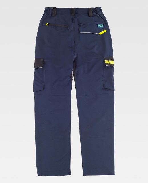 Pantalon de color Marino+Negro+Amarillo Fluor