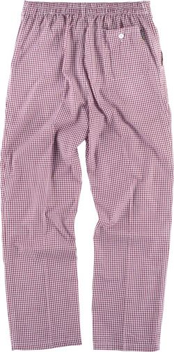 Gingham Karohose, elastische Taille, Reißverschluss, Gesäßtasche. Vichi Plaid. Kastanienbraun