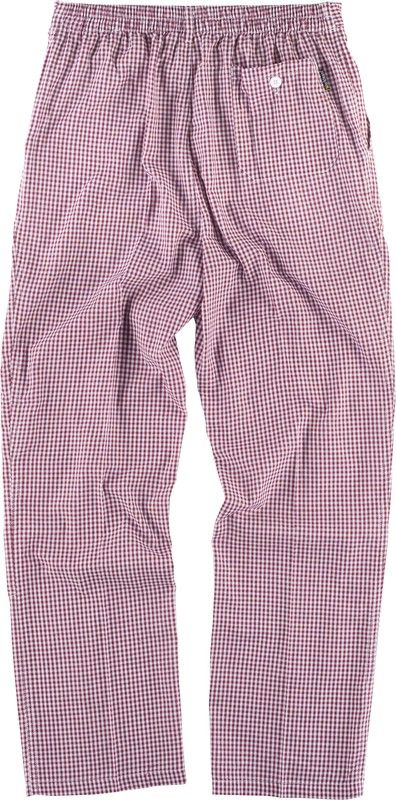 Gingham Karohose, elastische Taille, Reißverschluss, Gesäßtasche. Vichi Plaid. Kastanienbraun