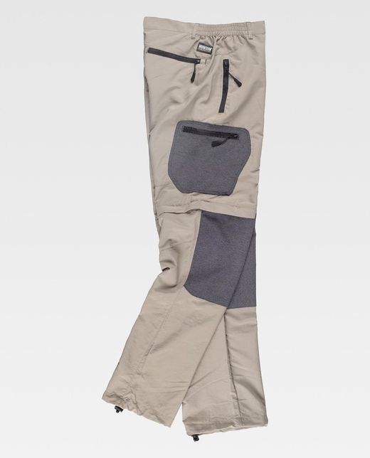 Pantalón de montaña de verano combinado con ripstop Beige / Negro
