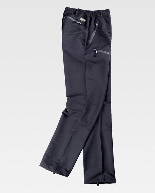 Pantalón de montaña,  multibolsillos Negro