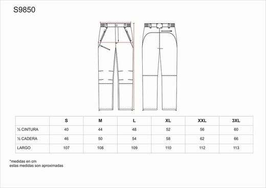 Pantalón de montaña,  multibolsillos Negro