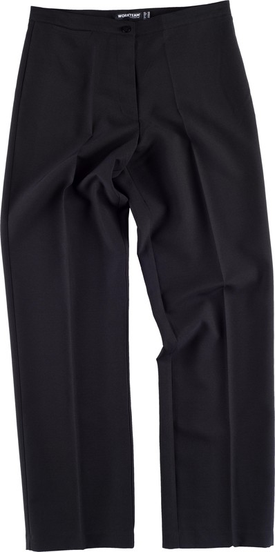Pantalón de mujer con cinturilla y con pinzas Negro — Maxport Vestuario  Laboral