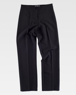 Pantalón de mujer con cinturilla y con pinzas Negro