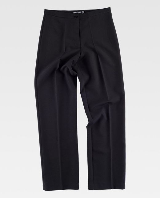 Pantalón de mujer con cinturilla y con pinzas Negro