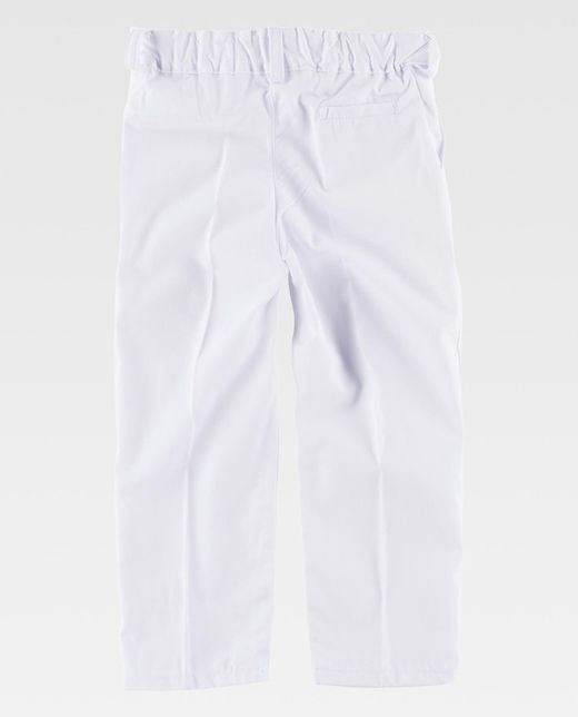 Jungenhose, elastische Taille, zwei schräge Seitentaschen Weiß