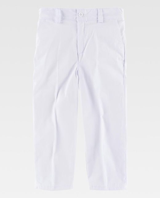 Jungenhose, elastische Taille, zwei schräge Seitentaschen Weiß