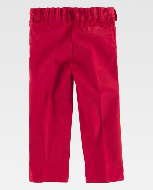Jungenhose, elastische Taille, zwei schräge Seitentaschen Rot