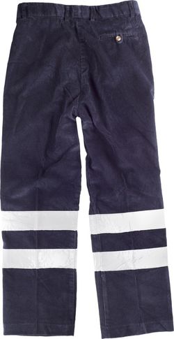 Cordhose ohne elastischen Bund 2 reflektierende Bänder Navy