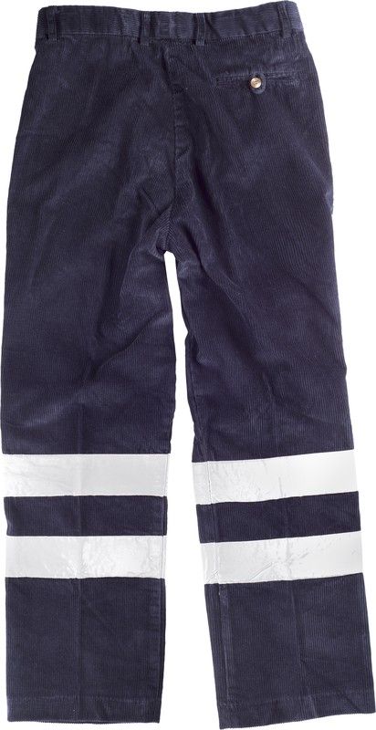 Cordhose ohne elastischen Bund 2 reflektierende Bänder Navy