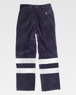 Cordhose ohne elastischen Bund 2 reflektierende Bänder Navy