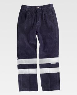 Cordhose ohne elastischen Bund 2 reflektierende Bänder Navy