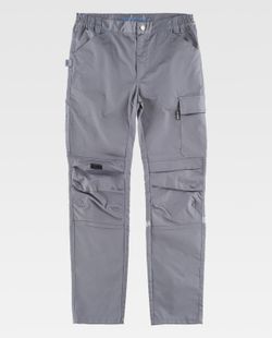 Pantalón de tejido elástico bidireccional por construcción Gris
