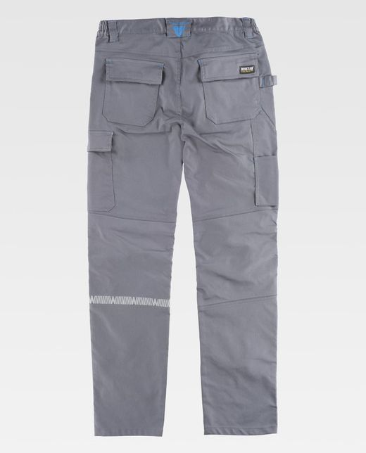 Pantalón de tejido elástico bidireccional por construcción Gris