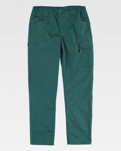 Pantalón de tejido elástico bidireccional por construcción. Verde