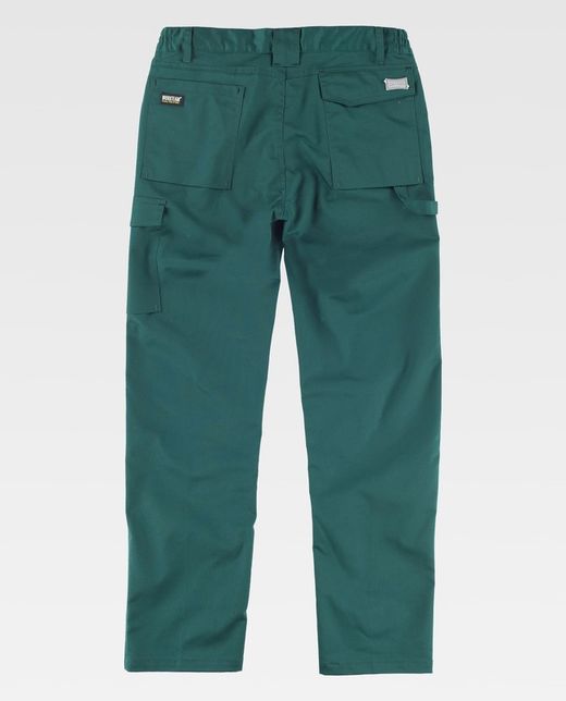 Pantalón de tejido elástico bidireccional por construcción. Verde