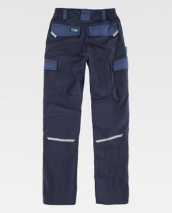 Pantalón de tejido elástico combinado Marino / Azafata