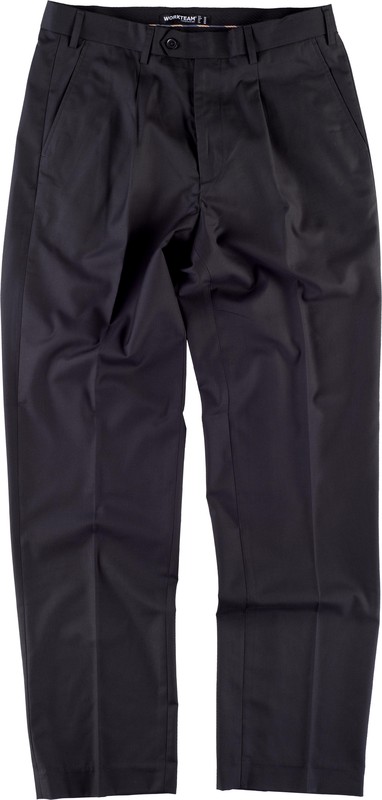 Pantalón vestir de hombre con pinzas Negro — Maxport Vestuario