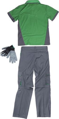 Abnehmbare Hose, kurzärmeliges Poloshirt und Nitrilhandschuhe Indivisible Set Grey Green
