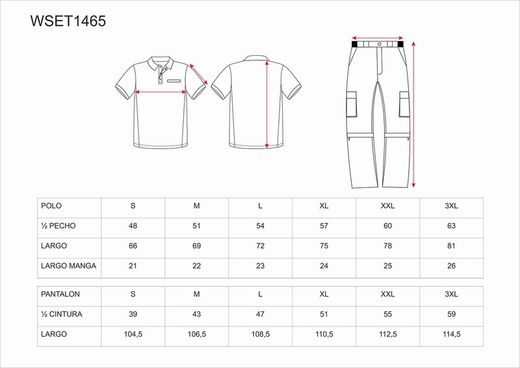 Abnehmbare Hose, kurzärmeliges Poloshirt und Nitrilhandschuhe Indivisible Set Grey Green