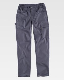 Pantalón elástico bidireccional multibolsillos Gris