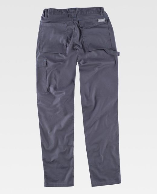 Pantalón elástico bidireccional multibolsillos Gris