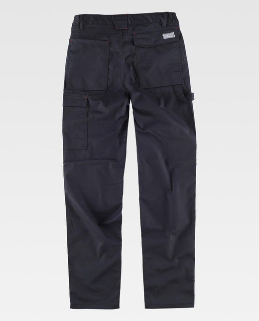 Zwei-Wege-Stretchhose, mehrere Taschen und Details kombiniert Schwarz