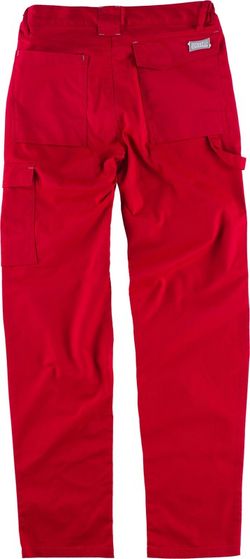 Pantalón elástico bidireccional multibolsillos Rojo