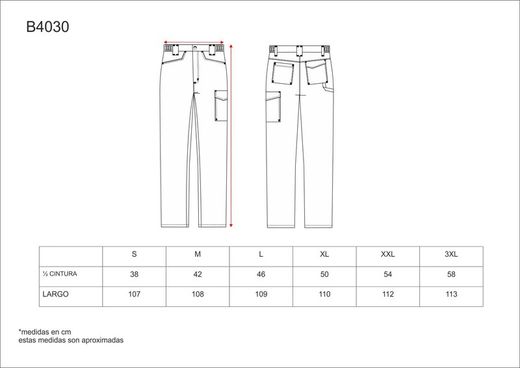 Pantalón elástico bidireccional multibolsillos Rojo