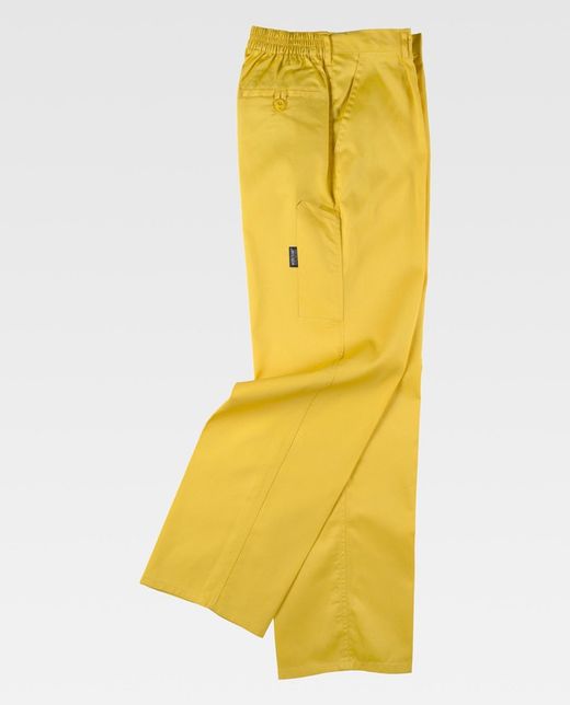 Elastische Taillenhose mit Spateltasche Gelb
