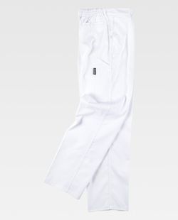 Elastische Taillenhose mit Spateltasche Weiß