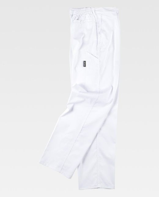 Elastische Taillenhose mit Spateltasche Weiß