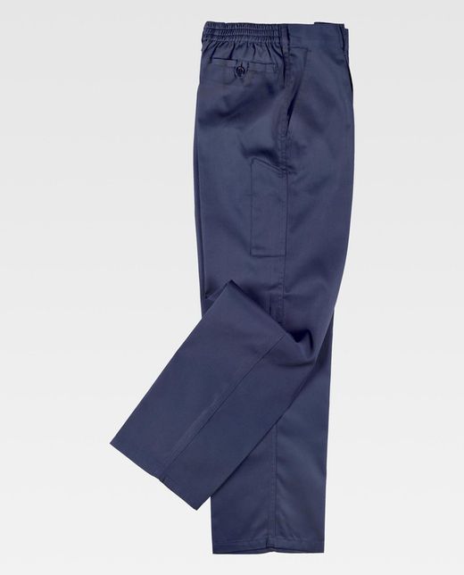 Elastische Taillenhose mit Spateltasche Navy