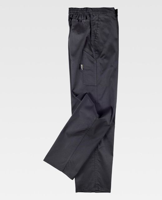 Elastische Hose in der Taille mit Spateltasche Schwarz