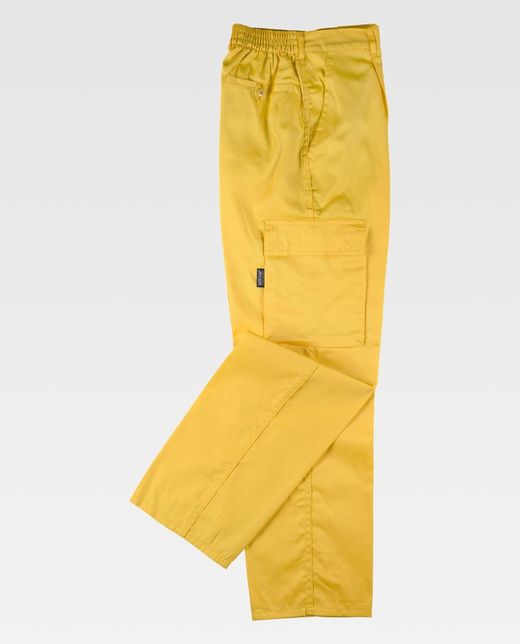 Elastische Taillenhose, mehrere Taschen: zwei Seitentaschen an den Beinen Gelb