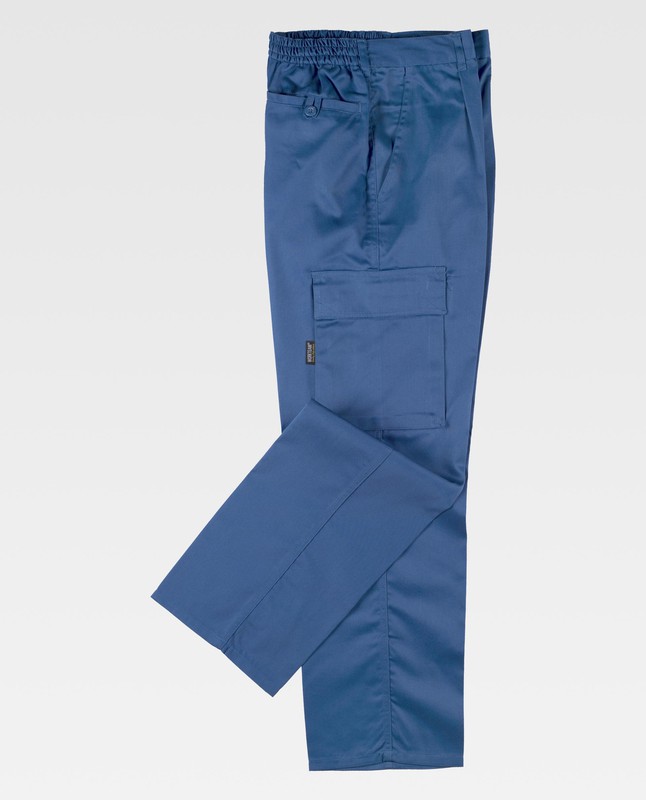 Elastic waist trousers, multi-pockets: two side pockets on hostess  Stewardess