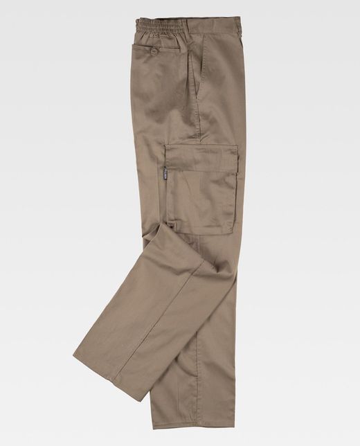 Elastische Taillenhose, mehrere Taschen: zwei Seitentaschen in beigen Beinen
