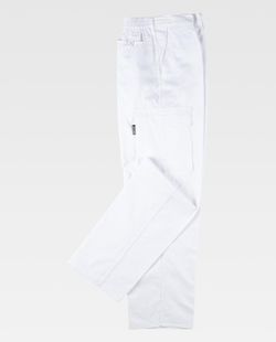 Elastische Taillenhose, mehrere Taschen: zwei Seitentaschen an den Beinen Weiß