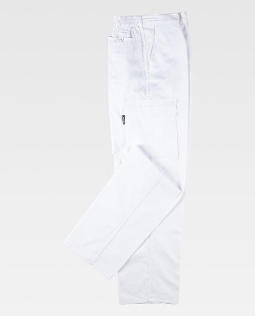 Elastische Taillenhose, mehrere Taschen: zwei Seitentaschen an den Beinen Weiß