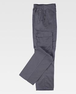 Elastische Taillenhose, mehrere Taschen: zwei Seitentaschen an den Beinen Grau