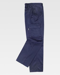 Elastische Taillenhose, mehrere Taschen: zwei Seitentaschen in Navy-Beinen