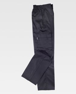 Elastische Taillenhose, mehrere Taschen: zwei Seitentaschen an den Beinen Schwarz