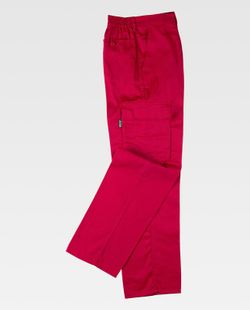 Elastische Taillenhose, mehrere Taschen: zwei Seitentaschen an den Beinen Rot
