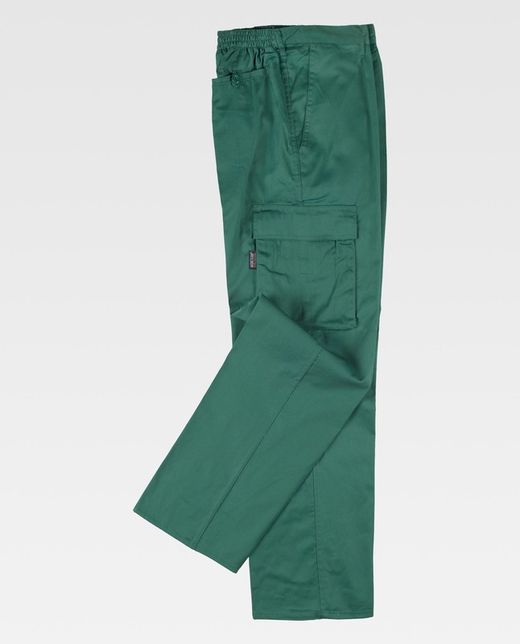 Elastische Taillenhose, mehrere Taschen: zwei Seitentaschen an den Beinen Grün