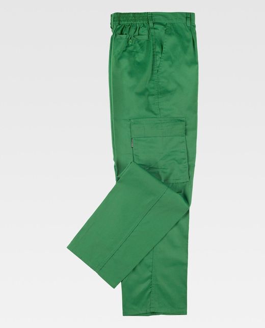 Elastische Taillenhose, mehrere Taschen: zwei Seitentaschen mit pistaziengrünen Beinen