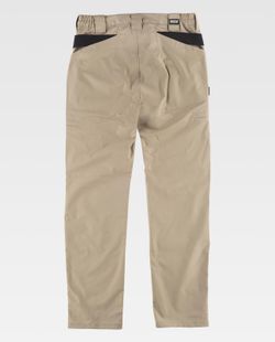 Pantalón en tejido elástico Ripstop con refuerzos Beige