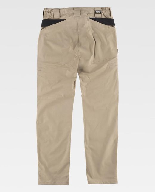 Pantalón en tejido elástico Ripstop con refuerzos Beige