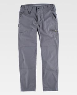 Pantalón en tejido elástico Ripstop con refuerzos Gris