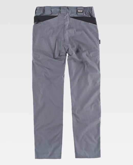 Pantalón en tejido elástico Ripstop con refuerzos Gris